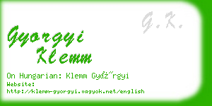 gyorgyi klemm business card